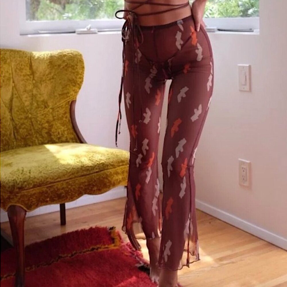 NWT INAMORATA Beachwood Mesh Pants in Floating Figure - Picture 5 of 11